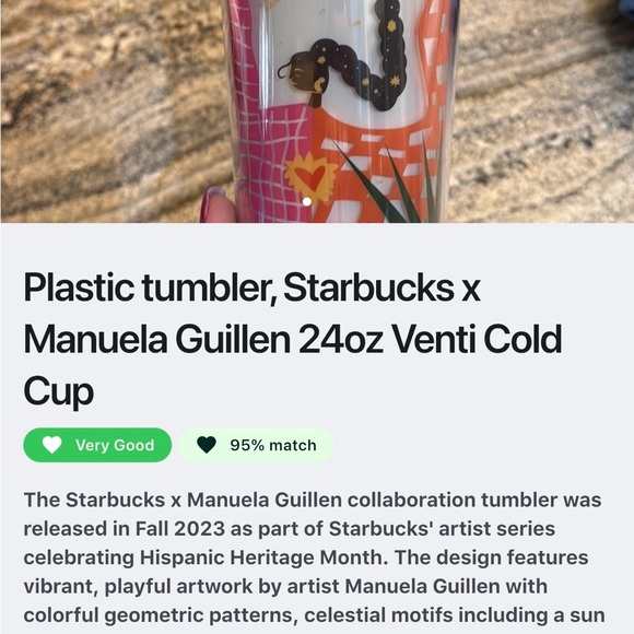 Starbucks Colorful Tumbler with Artistic Design - Picture 4 of 5